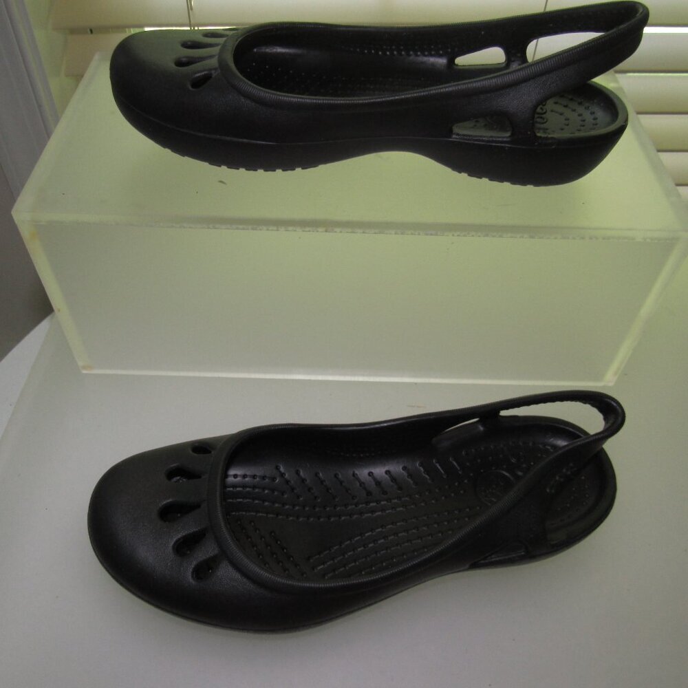 CROCS Slingback Black Ballet Flats – Women’s US 6 * Casual Minimalist Slip-On - Picture 4 of 8